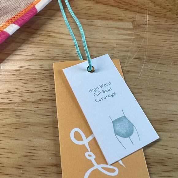 Kona Sol Women's Pink Abstract Print High Waist Bikini Bottom - Medium - NWT - Picture 7 of 7